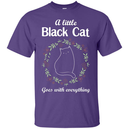 A Little Black Cat Goes With Everything Shirt Purple