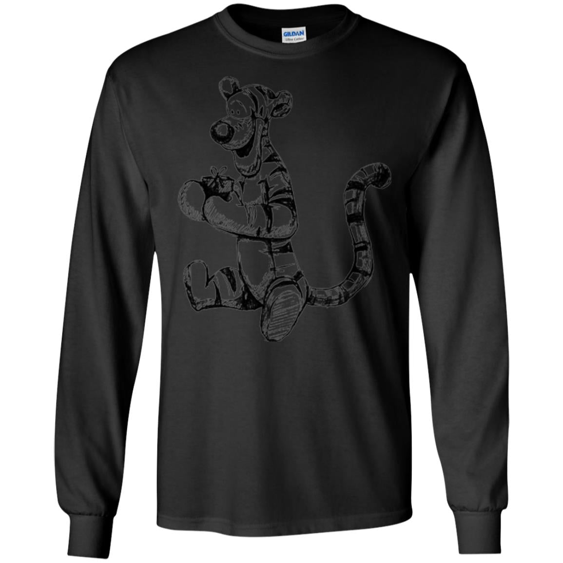 Movie T-shirt Tigger Sketch Black