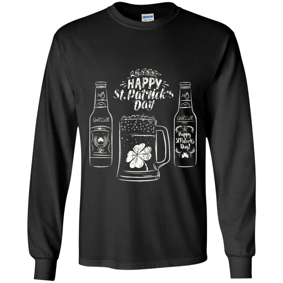 Happy St. Patrick_s Day Drinking Beer St Patrick_s Day T-shirt Black