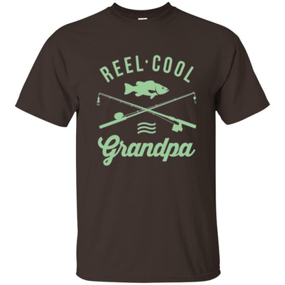 Fisherman T-shirt Retired Grandpa Reel Cool Dark Chocolate