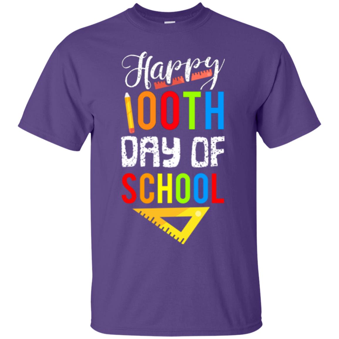 Kindergarten T-shirt Happy 100th Day Of School Purple