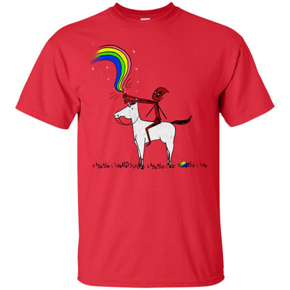 Deadpool With Unicorn Movie T-shirt Red