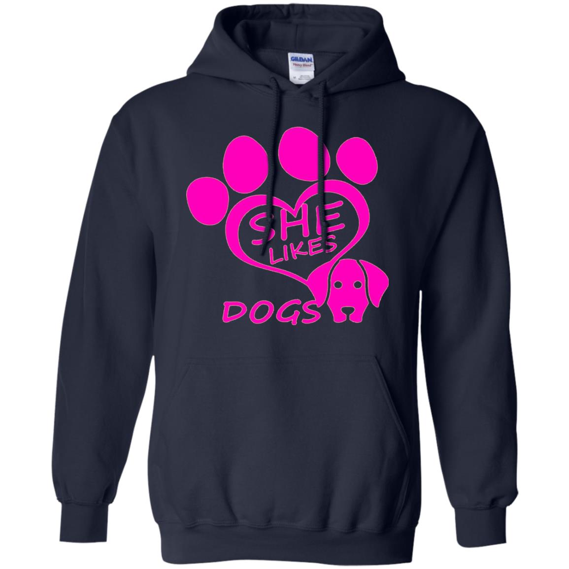Dog Lovers Shirt She Likes Dogs Navy