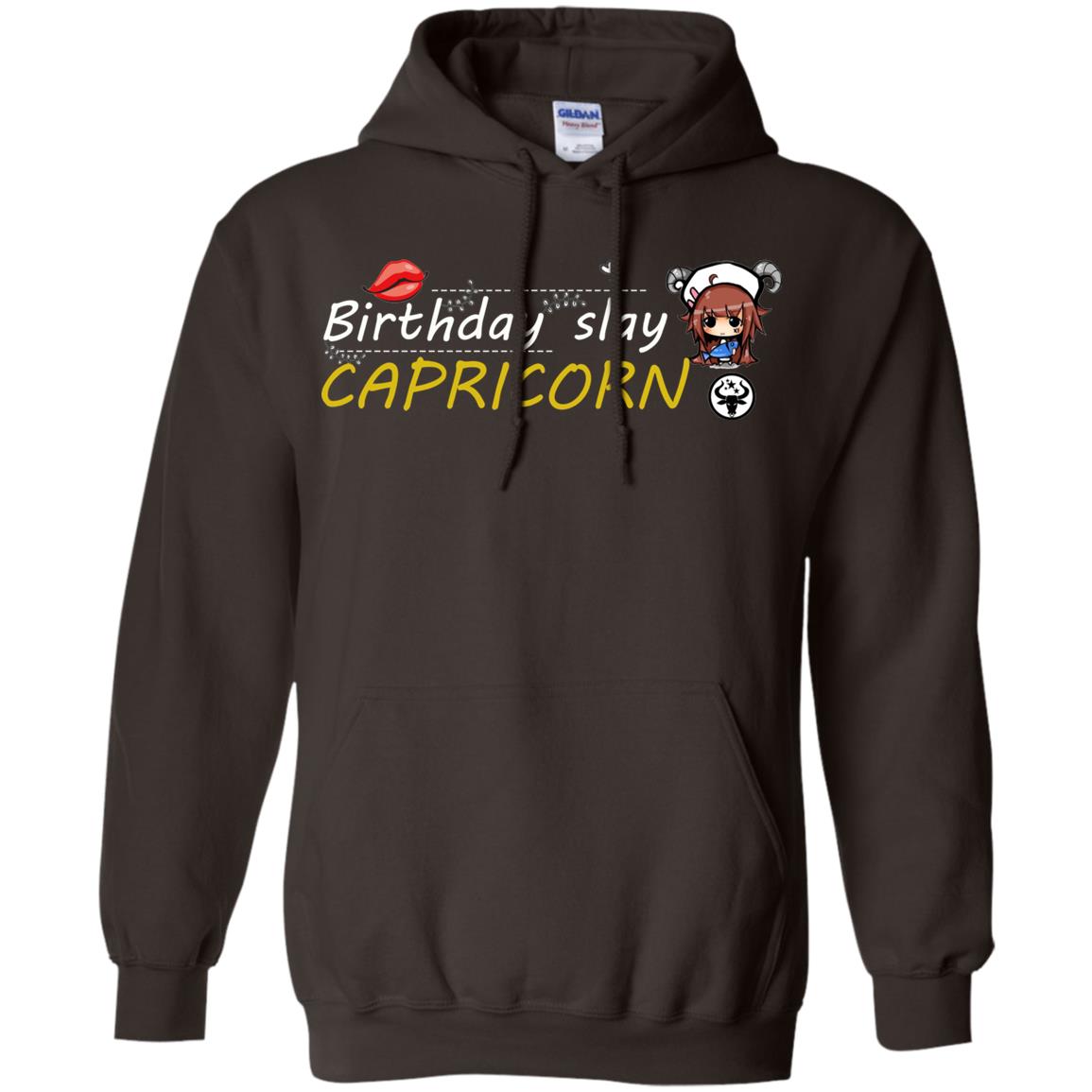 Cute Capricorn Girl Birthday Lip Slay T-shirt Dark Chocolate