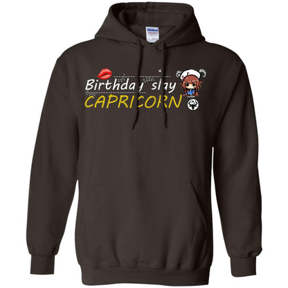 Cute Capricorn Girl Birthday Lip Slay T-shirt Dark Chocolate