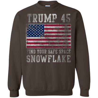 Trump 45 Find Your Safe Space Snowflake T-shirt Dark Chocolate
