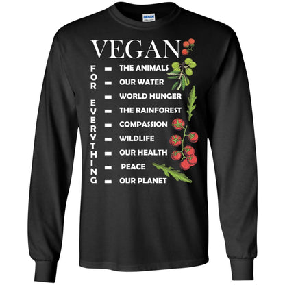 Vegetarian T-shirt Vegan For Everything Black