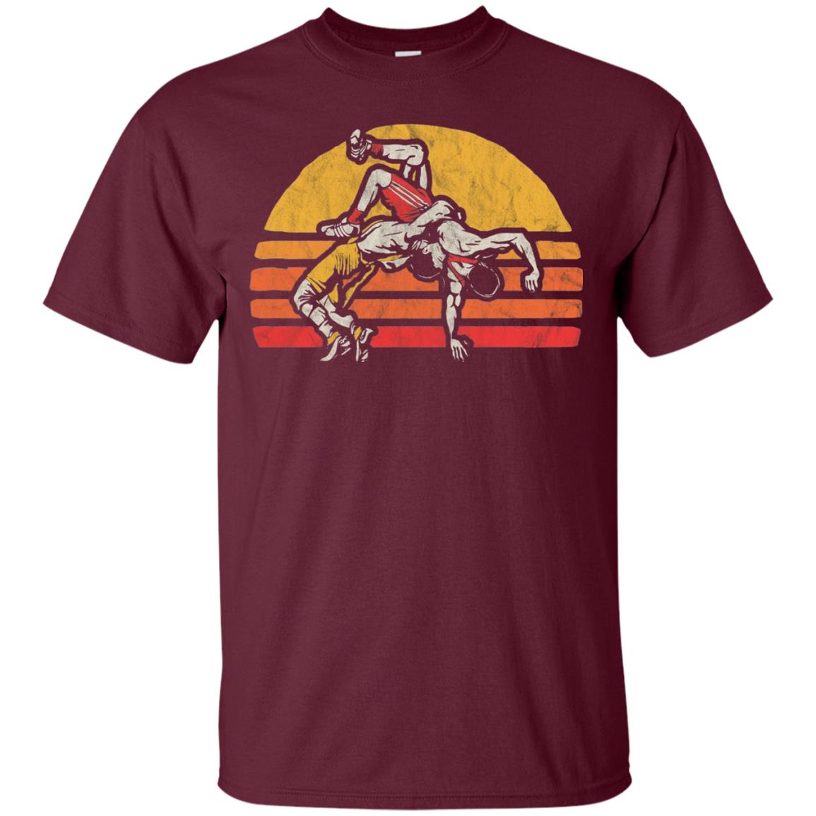 Vintage Wrestling Graphic Wrestler T-shirt Maroon