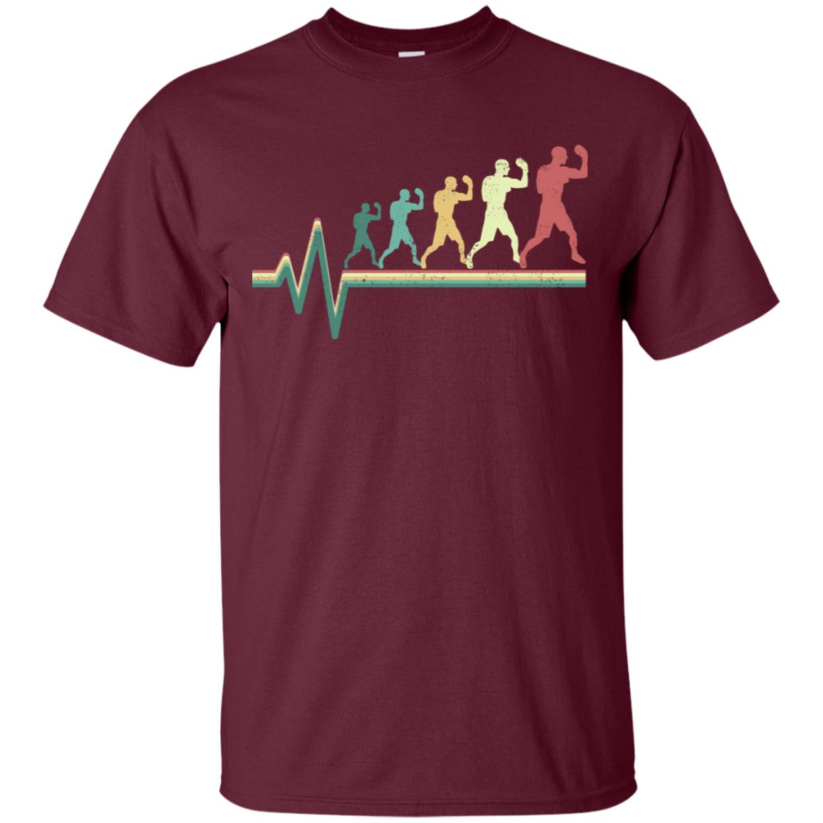Boxing Heartbeat Boxer Gift Shirt Maroon