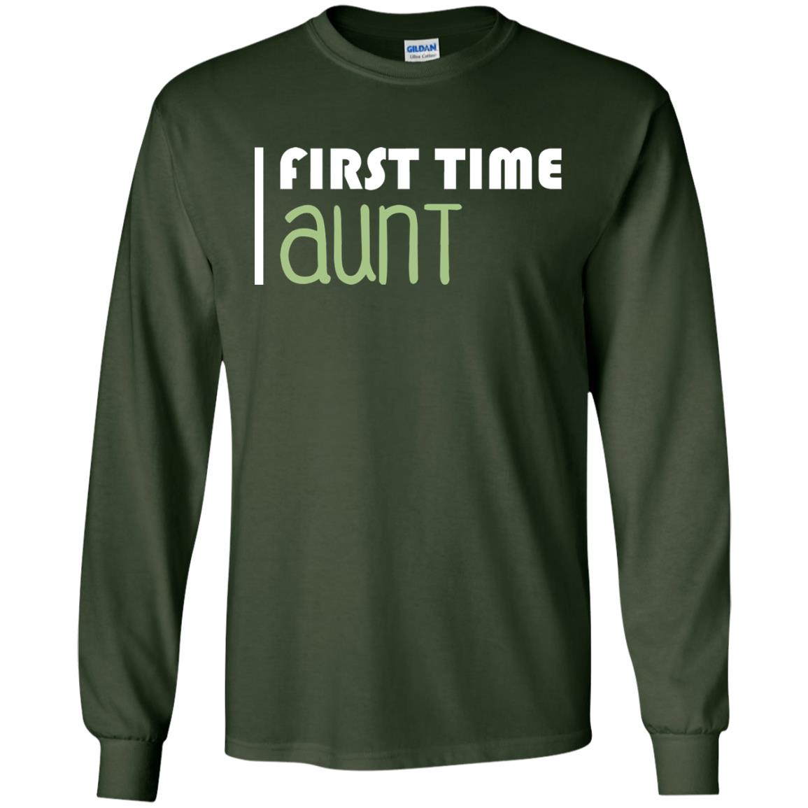 First Time Aunt New Auntie Shirt Forest Green