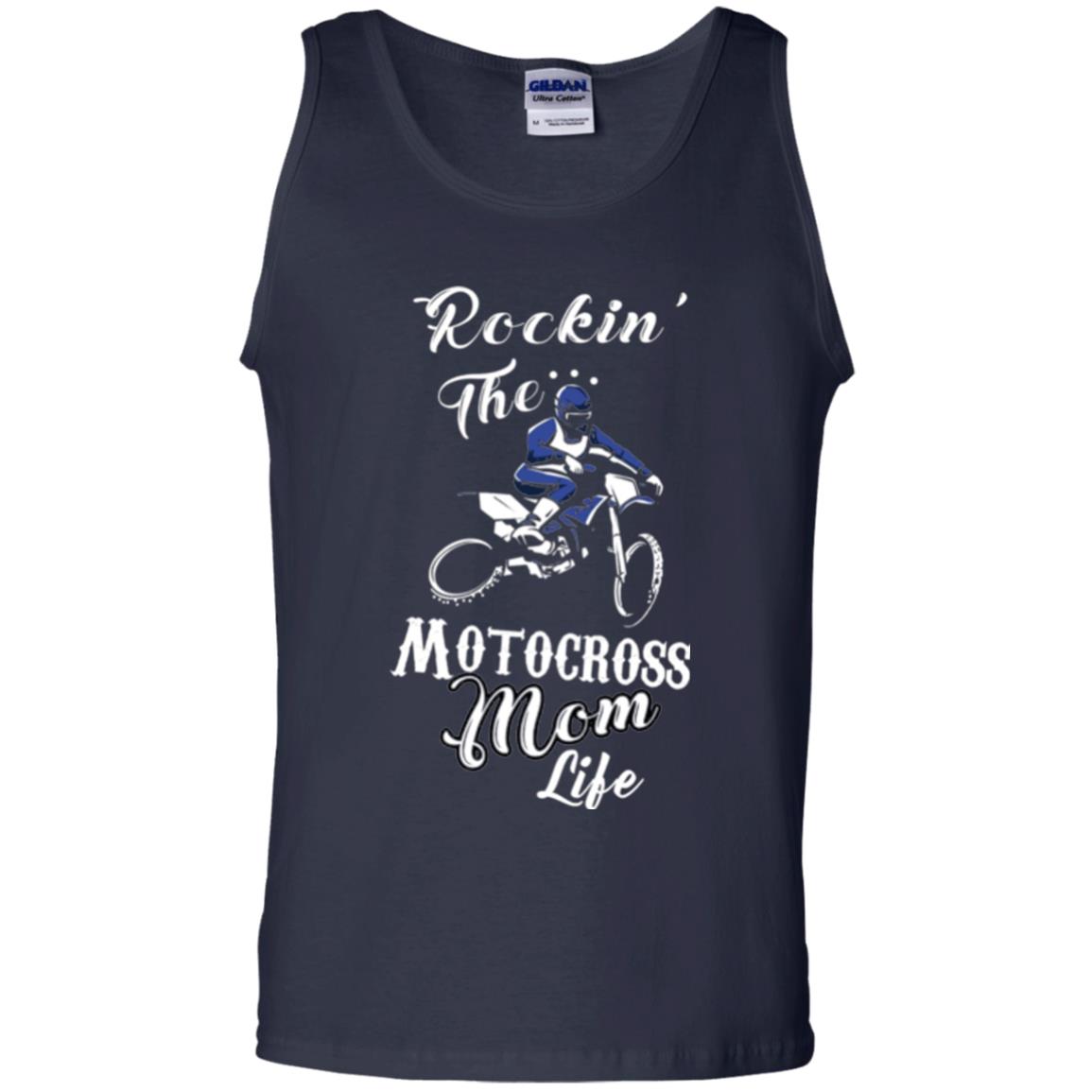 Rocking The Motocross Mom Life Mommy T-shirt Navy