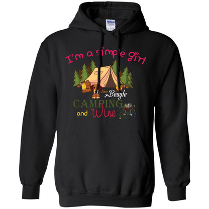 I’m A Simple Girl I Love Beagle Camping And Wine Shirt Black