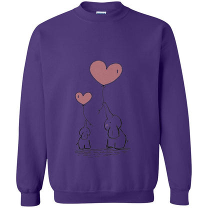 Elephants Mom Heart Balloons Family Shirt Purple