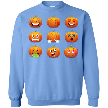 Funny Pumpkins Emoji Halloween Gift Shirt Carolina Blue