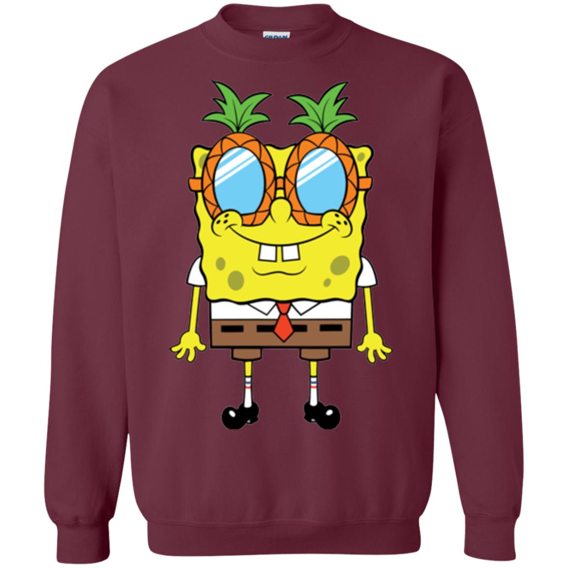 Nickelodeon Spongebob Squarepants Pineapple Glasses T-shirt Maroon