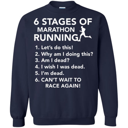 Runner T-shirt 6 Stages Of Marathon Running Navy