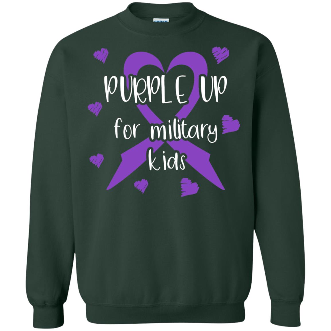 Purple Up For Military Kids Shirt Forest Green