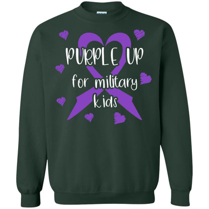 Purple Up For Military Kids Shirt Forest Green