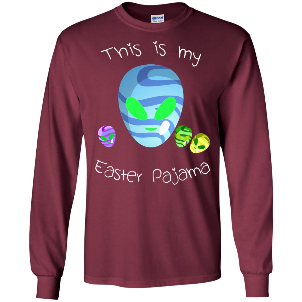 Easter Pajama Alien Shirt Maroon
