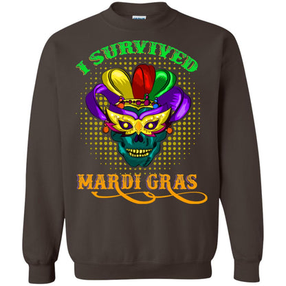 I Survived Mardi Gras Shirt Dark Chocolate