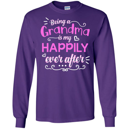 Being A Grandma Is My Happily Ever After Grandmom Shirt Purple