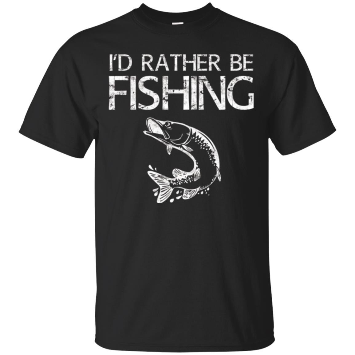 Fisherman T-shirt I'd Rather Be Fishing Black