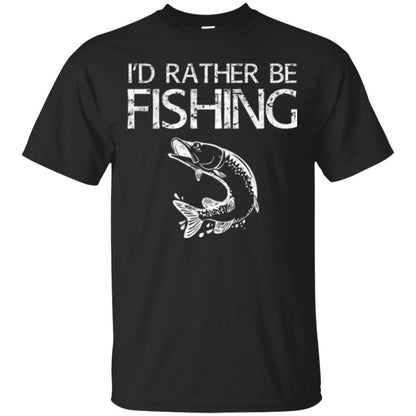 Fisherman T-shirt I'd Rather Be Fishing Black