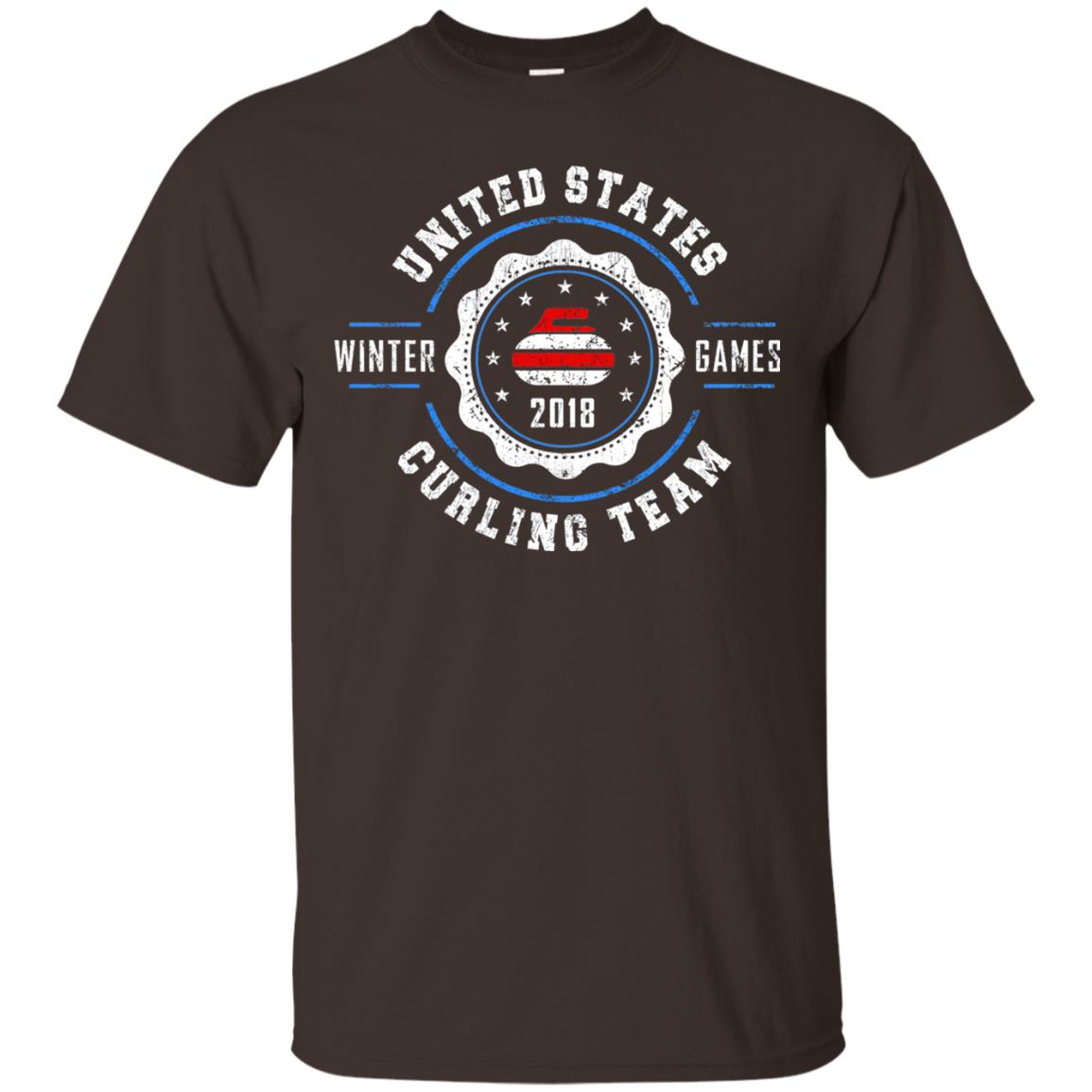 Usa Winter Curling 2018 T-shirt Dark Chocolate