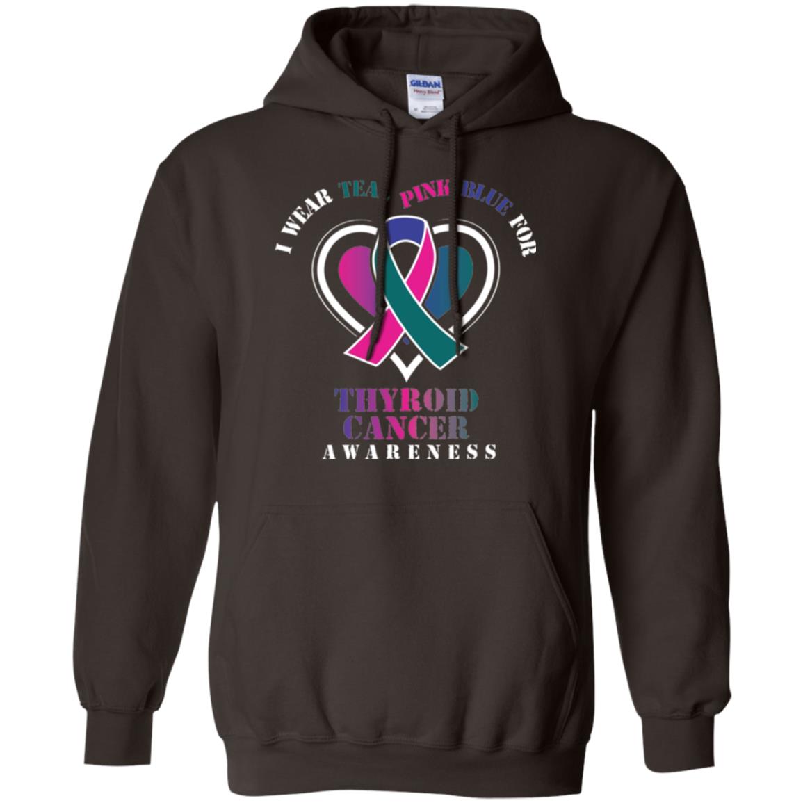 Thyroid Cancer Awareness T-shirt I Wear Teal Pink Blue For Dark Chocolate
