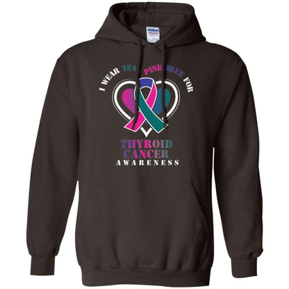 Thyroid Cancer Awareness T-shirt I Wear Teal Pink Blue For Dark Chocolate