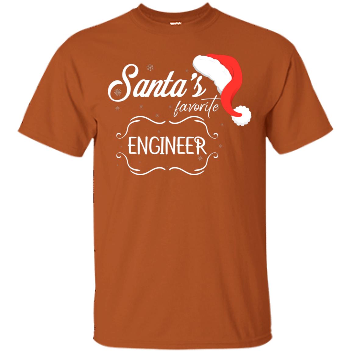 Santa's Favorite Engineer Engineering X-mas Gift Shirt For Engineers Texas Orange