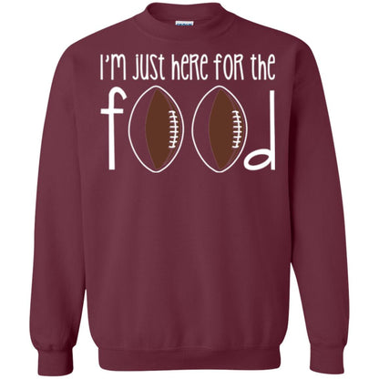 Football Lover T-shirt I_m Just Here For The Food Maroon