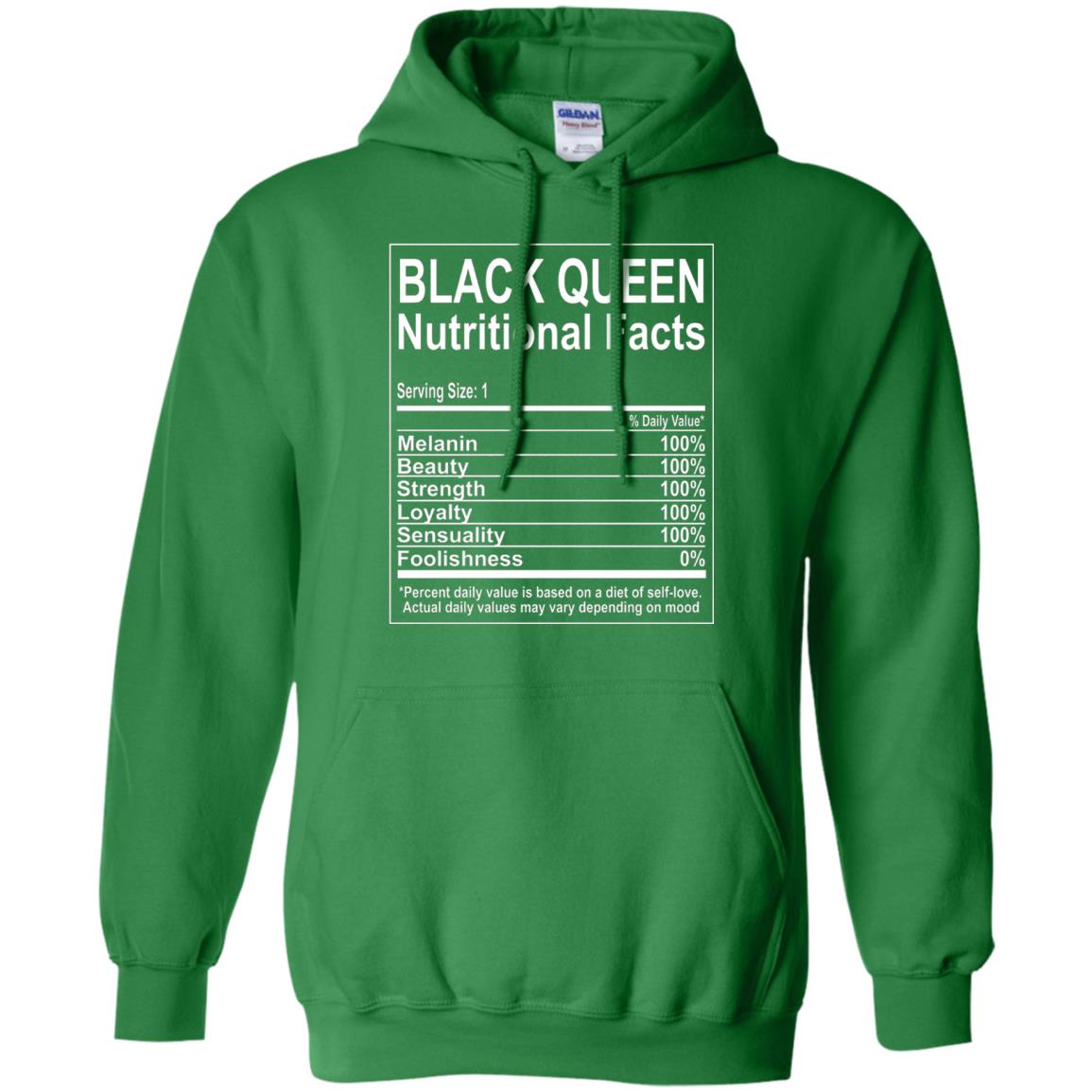 Black Queen Nutritional Facts T-shirt Self Love Irish Green