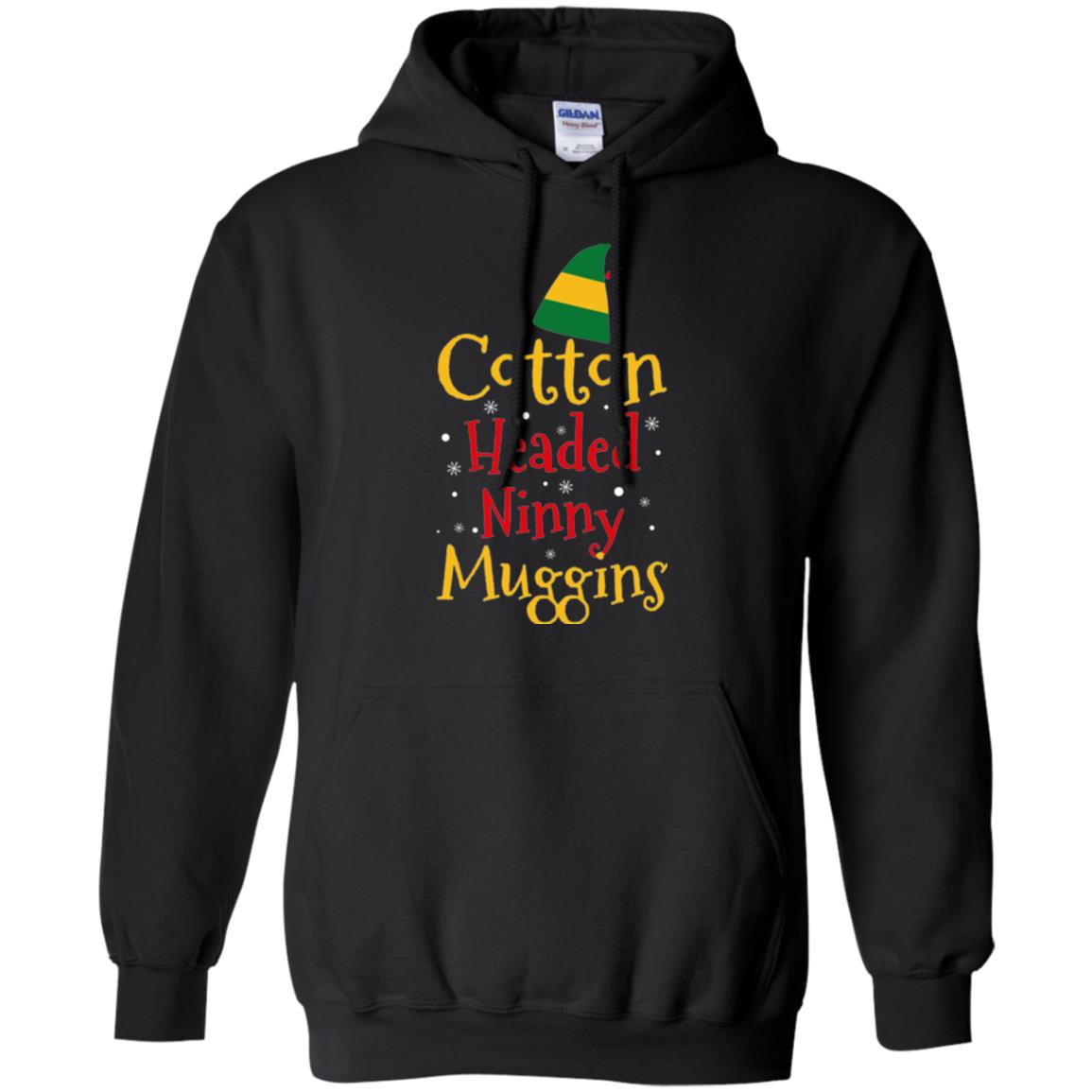 Funny Elf T-shirt Cotton Headed Ninny Muggins Black