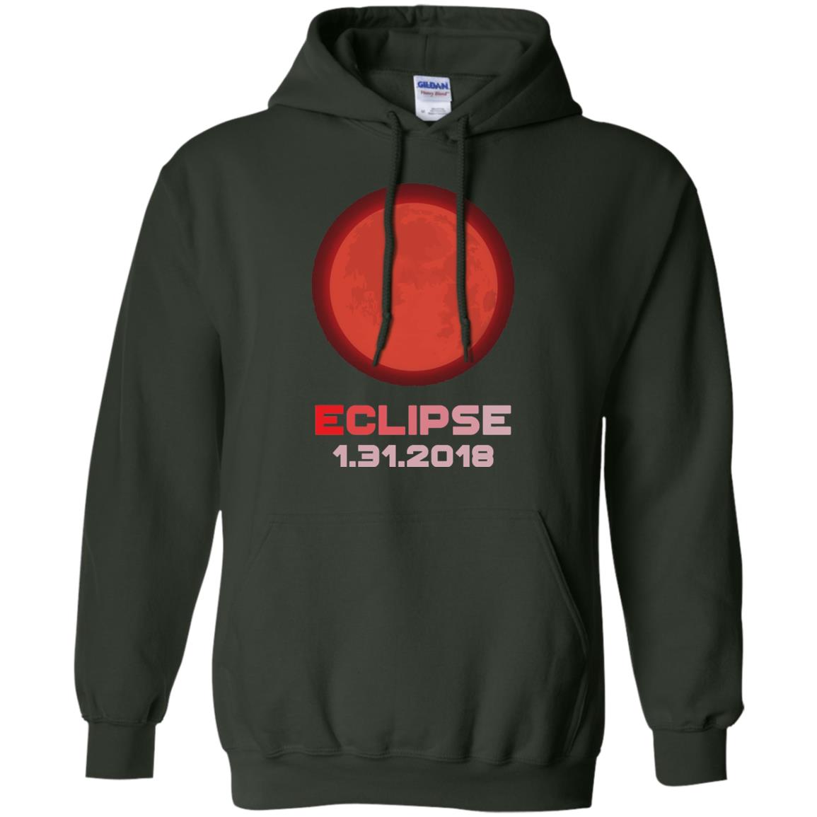 Eclipse January 31st 2018 Total Lunar Eclipse T-shirt Forest Green