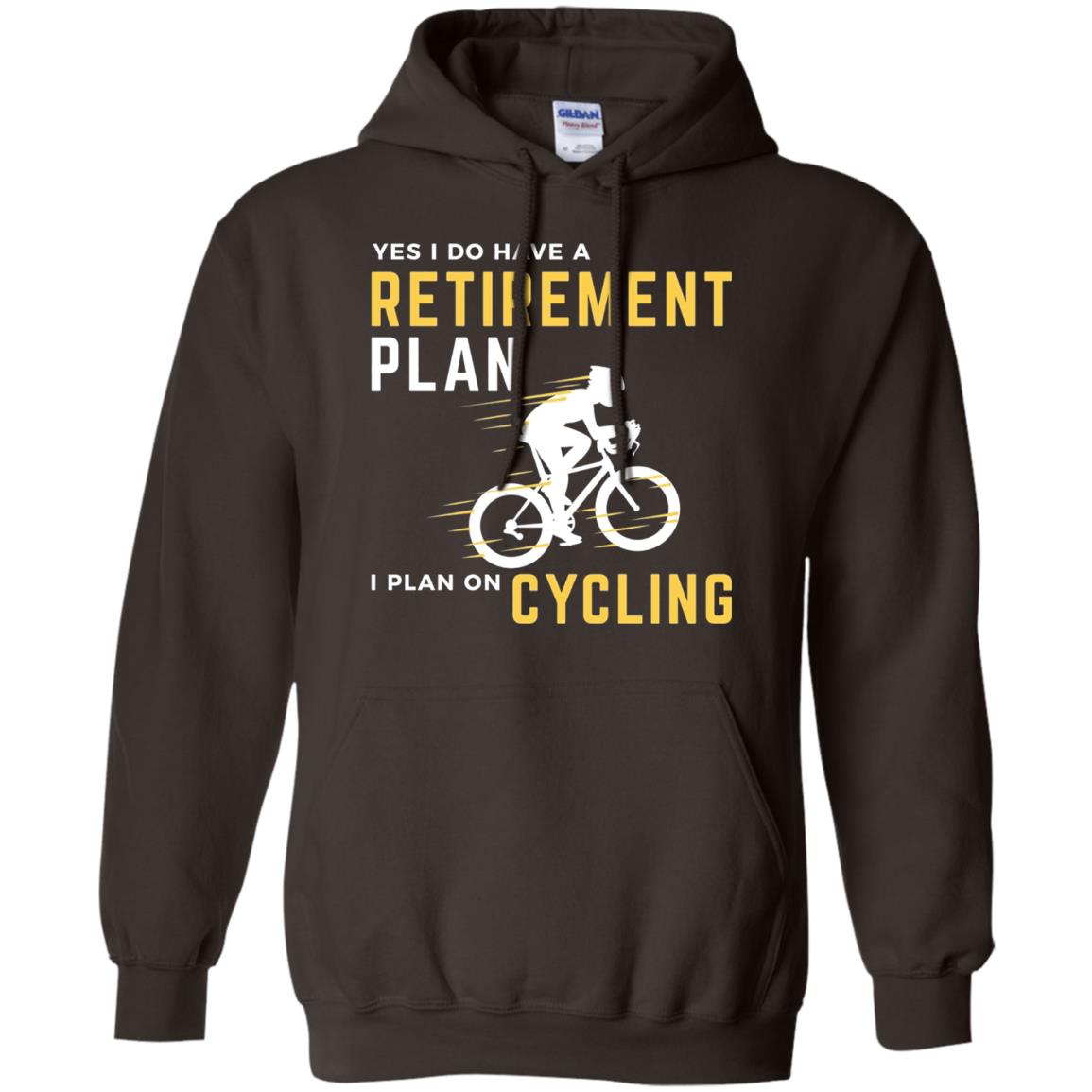 Funny Bicycle Cycling T-shirt Retirement Plan I Plan On Cycling Dark Chocolate