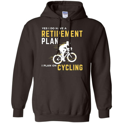 Funny Bicycle Cycling T-shirt Retirement Plan I Plan On Cycling Dark Chocolate