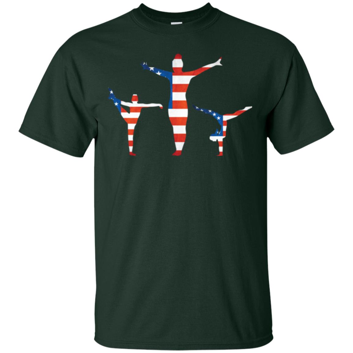 Gymastic T-shirt American Flag Forest