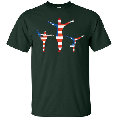 Gymastic T-shirt American Flag Forest