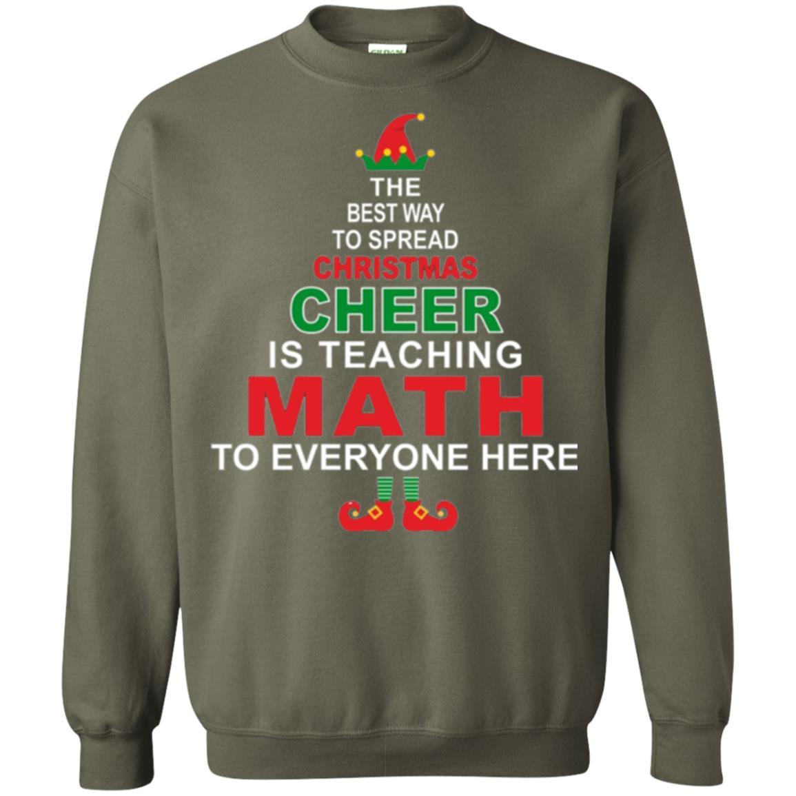 Elf Christmas T-shirt Math Teacher Christmas T-shirt Military Green