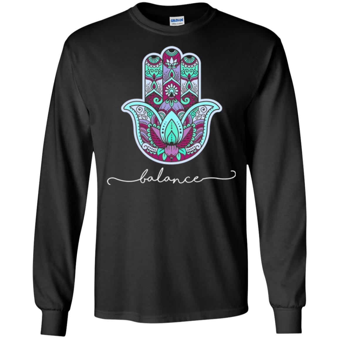 Balance Yoga Gym Hamsa T-shirt Black