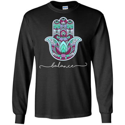 Balance Yoga Gym Hamsa T-shirt Black