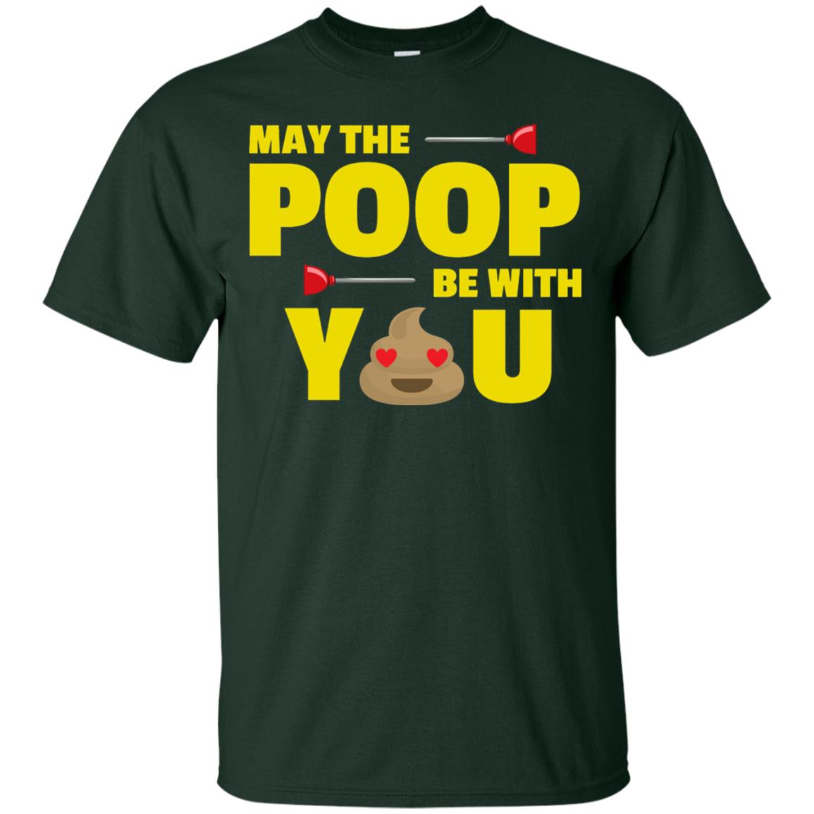 May The Poop Be With You Funny Emoji T-shirt Forest