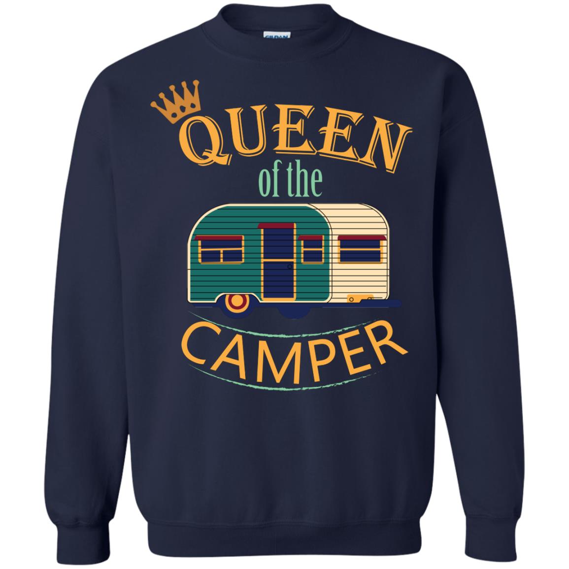 Queen Of The Camper Camping Lover Shirt Navy