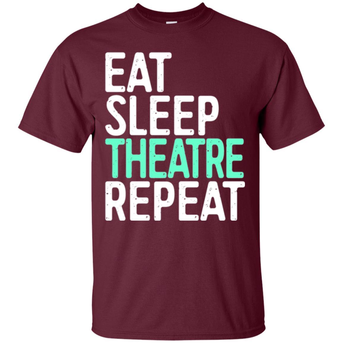 Actor T-shirt Eat Sleep Theatre Repeat T-shirt Maroon