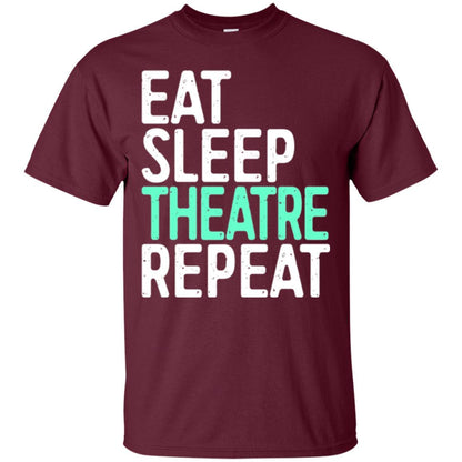 Actor T-shirt Eat Sleep Theatre Repeat T-shirt Maroon