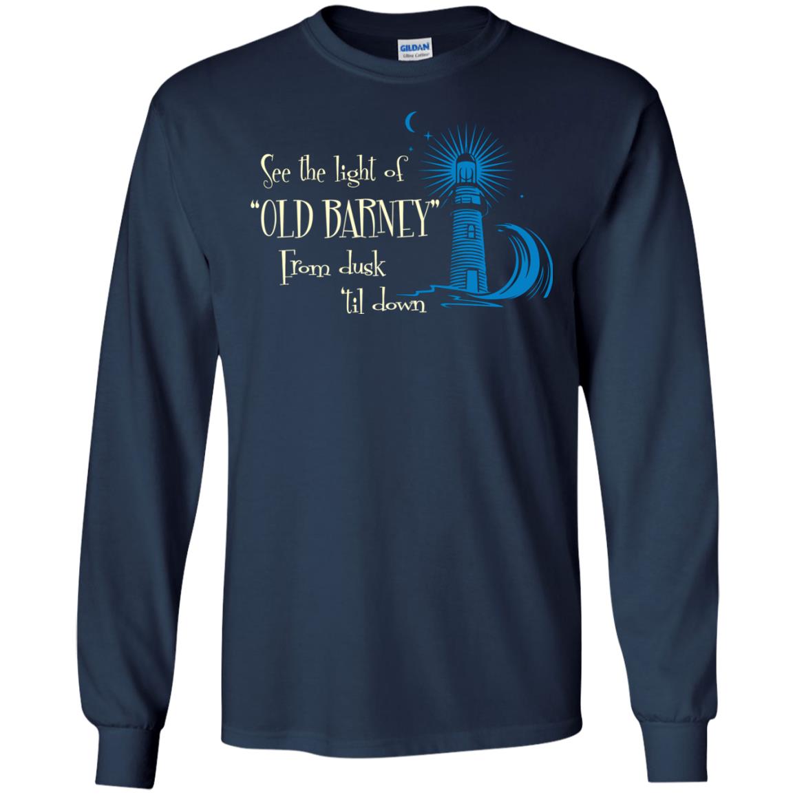 Lighthouse T-shirt See The Light Of Old Barney From Dusk Til Down Navy