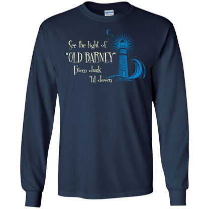 Lighthouse T-shirt See The Light Of Old Barney From Dusk Til Down Navy