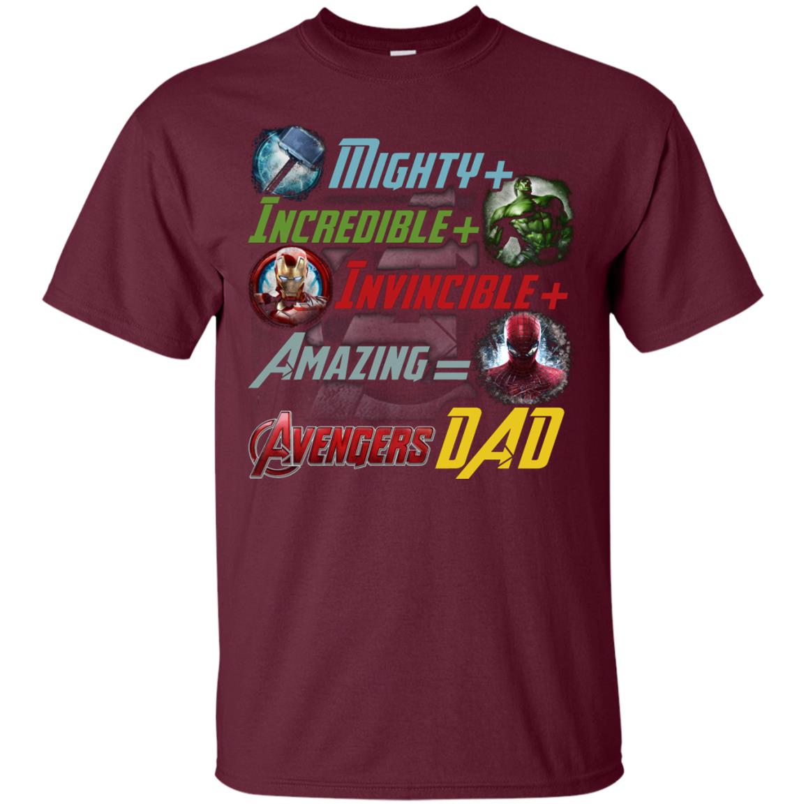 Mighty Incredible Invincible Amazing Dad Movie Fan T-shirt Maroon