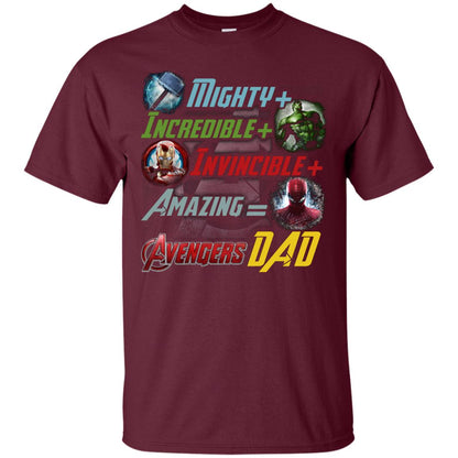 Mighty Incredible Invincible Amazing Dad Movie Fan T-shirt Maroon